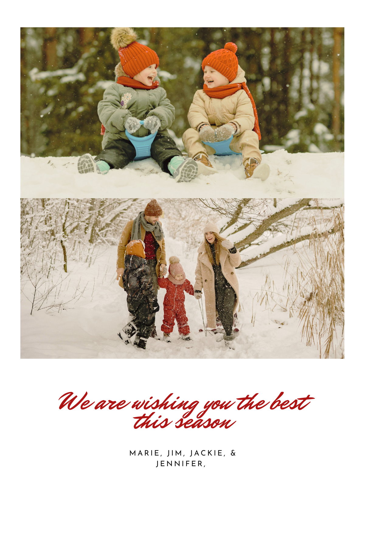 Editable Holiday Card Template | Printable Vertical Design | 4x6 or 5x7 Format