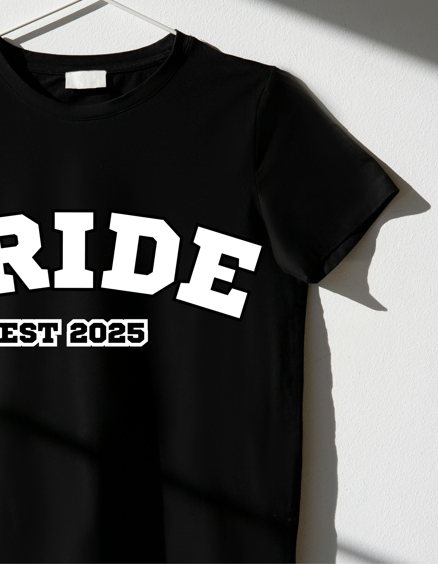 BRIDE Comfort Colors T-Shirt // Vintage- Inspired, Bold Sports Lettering, Black Unisex Tee