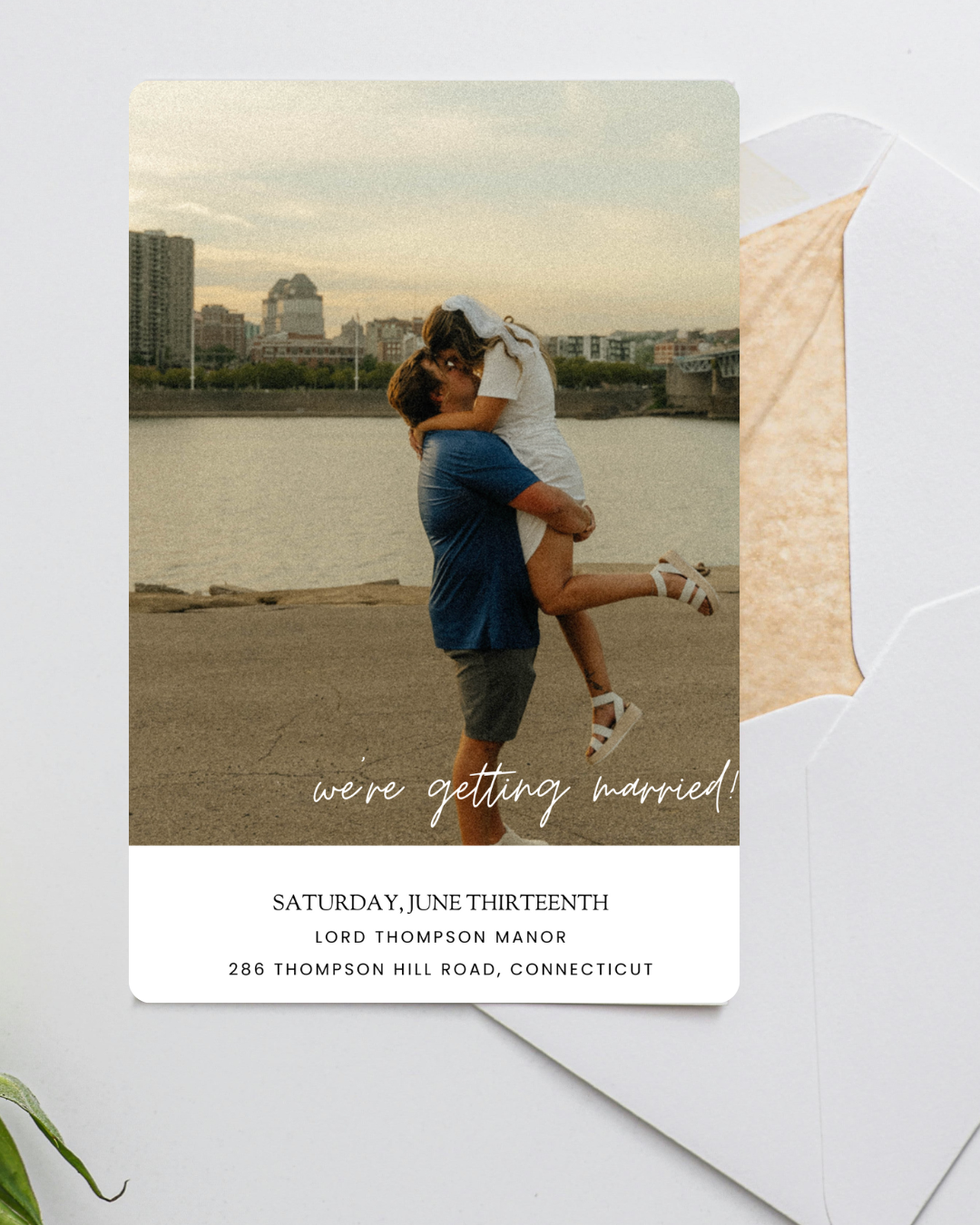 Save the Date Editable Template | 3-Photo Design | Vertical 4"x6" Format