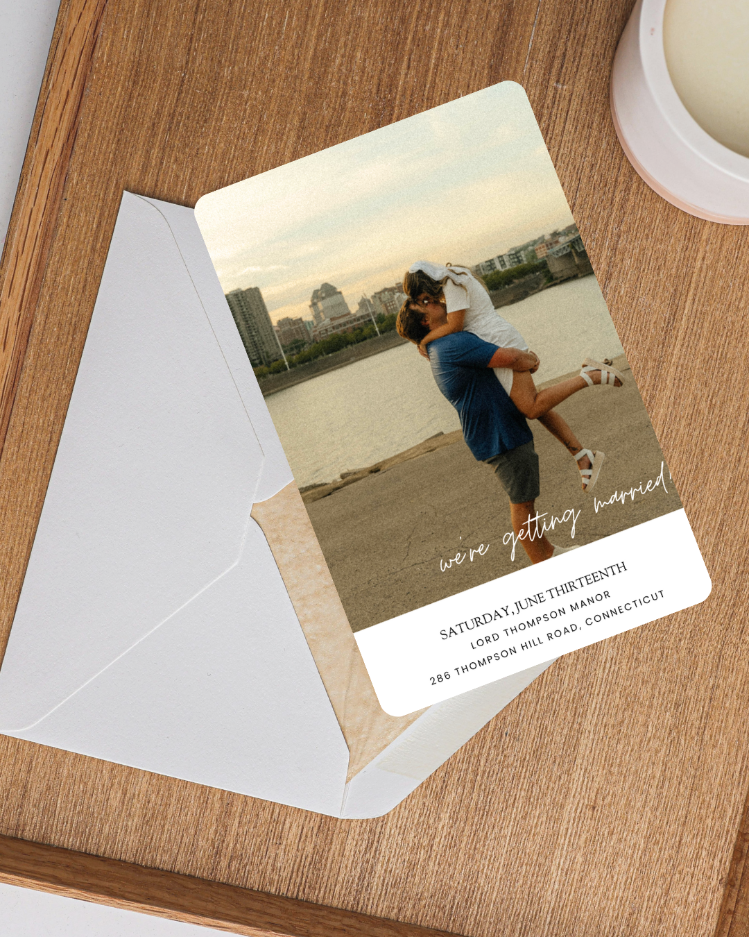 Save the Date Editable Template | 3-Photo Design | Vertical 4"x6" Format