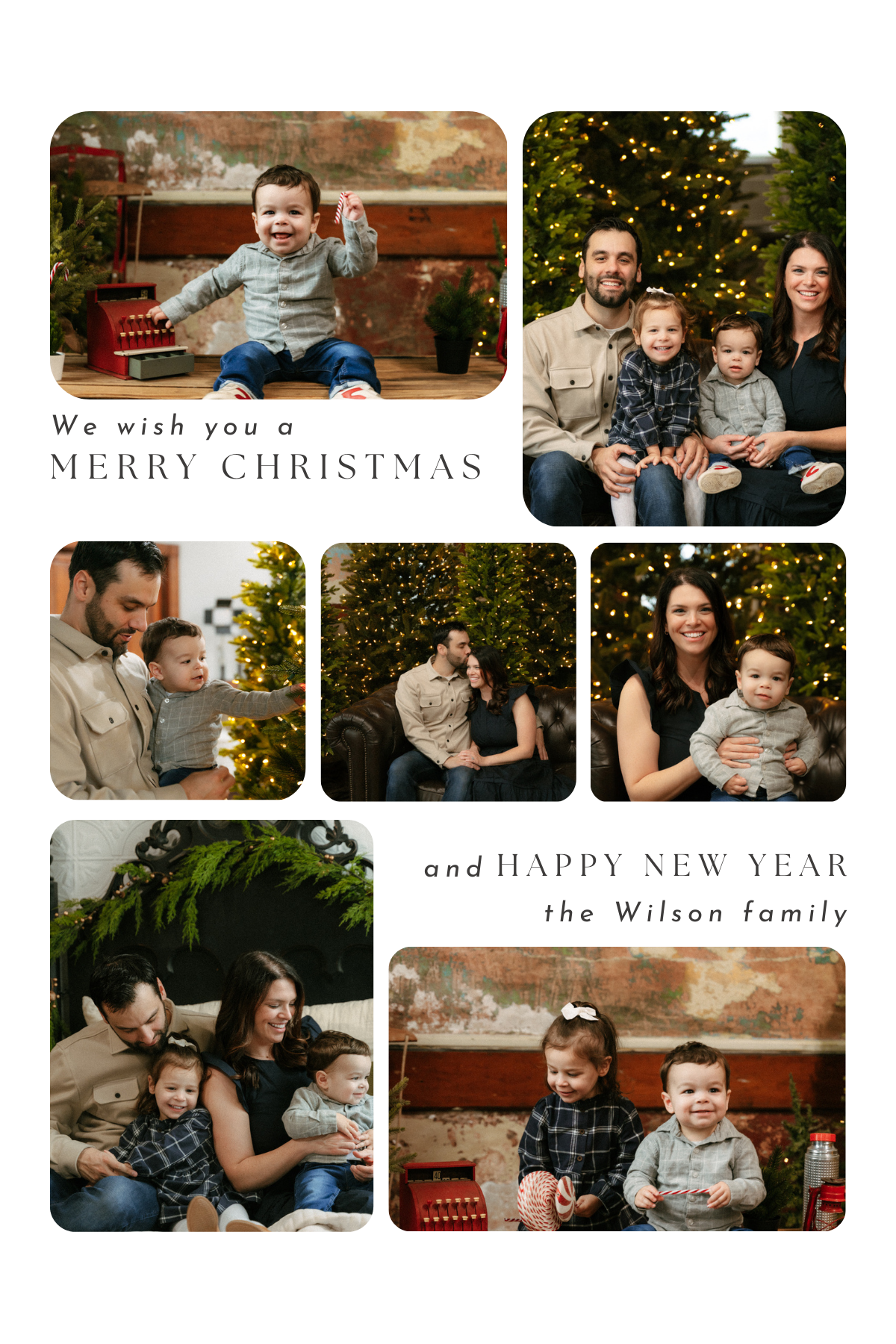 Minimalist Holiday Photo Card Template | Editable Printable Design | Vertical 4x6 or 5x7
