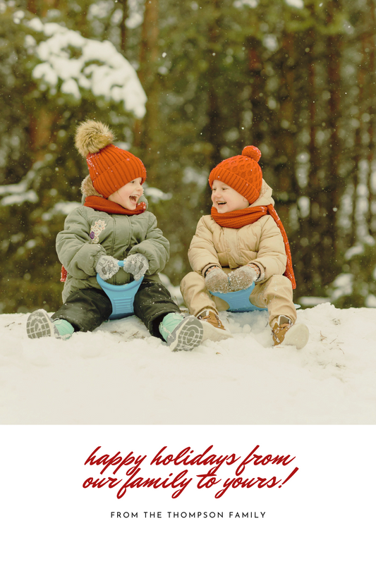 Editable Holiday Card Template | Printable Vertical Design | 4x6 or 5x7 Format