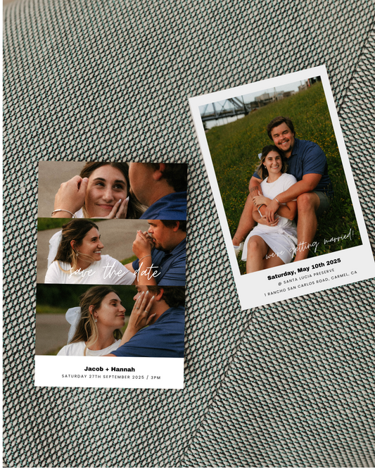 Save the Date Editable Template | 3-Photo Design | Vertical 4"x6" Format