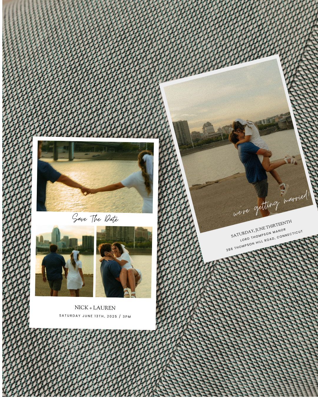 Save the Date Editable Template | 3-Photo Design | Vertical 4"x6" Format