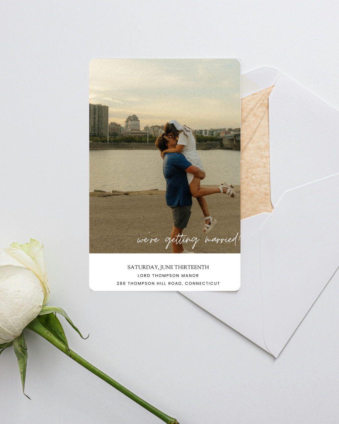 Save the Date Editable Template | 3-Photo Design | Vertical 4"x6" Format