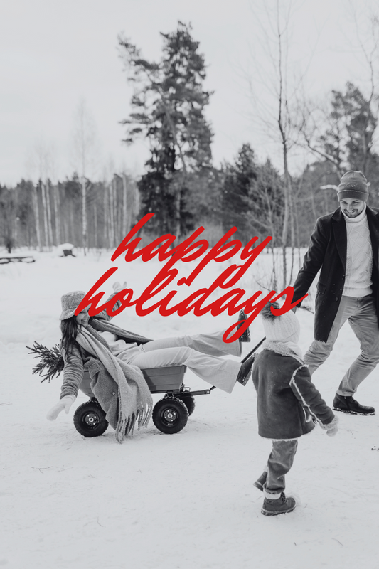 Vintage Black & White Holiday Photo Card Template | Editable Minimalist Design | Vertical 4x6 or 5x7